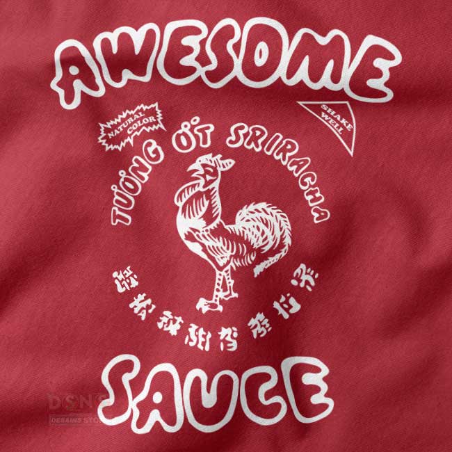 sriracha awesome sauce graphic t-shirt