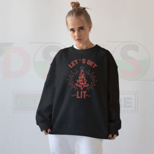 Let’s Get Lit Ugly Christmas Sweater – Funny Party Holiday Knit