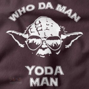 Who Da Man Yoda Man funny pop culture graphic t-shirt