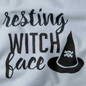 resting witch face halloween graphic t-shirt