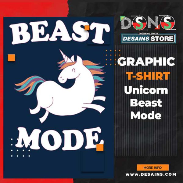 Beast Mode Graphic T-Shirt Funny Unicorn