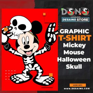 Best Graphic T-Shirt Mickey Mouse Halloween Skull - Cartoon