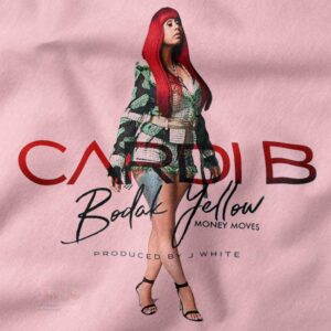 Bodak Yellow hip hop graphic t-shirt front design