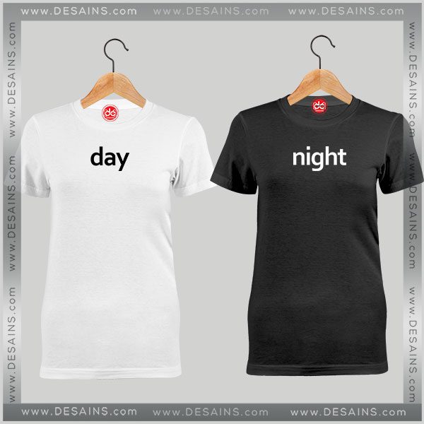 Cheap Couples Tee Shirt Day Night Custom Tshirt Funny