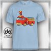 Cheap Graphic Tee Shirts Curious George Firefighters Tshirt Kids and Adult