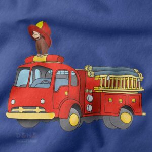Cute cartoon monkey firefighter kids tee