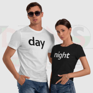 Day & Night Funny Couples T-Shirt – Matching Mood Tees
