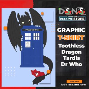 Dr Who Dragon Toothless Tardis Graphic T-shirt