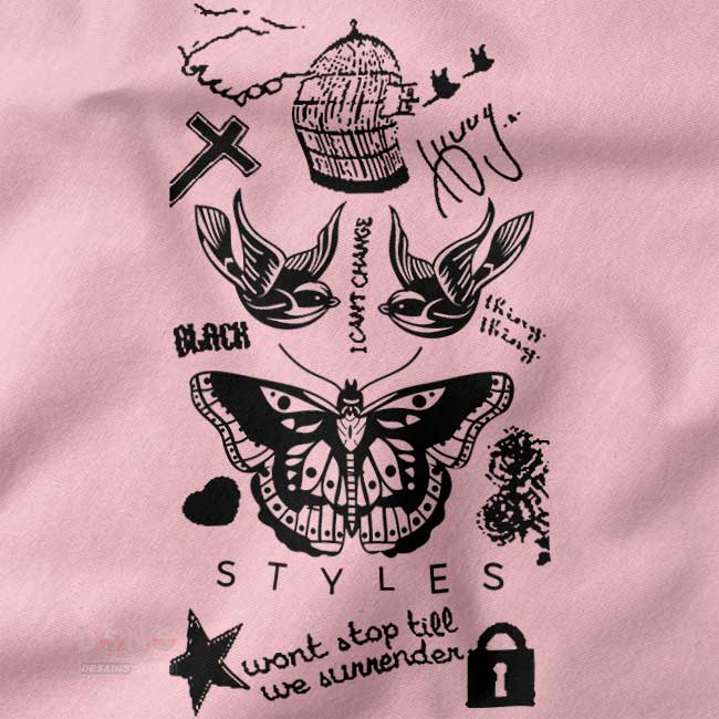 Harry Styles tattoos collection graphic t-shirt
