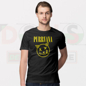 Purrvana Kitty Parody Tee – Funny Cat Band Graphic