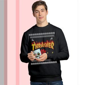Ugly Christmas Sweater Thrasher Magazine Logo