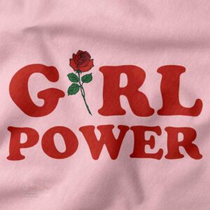 feminine girl power floral t-shirt