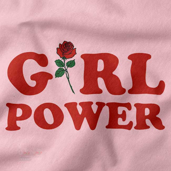 feminine girl power floral t-shirt