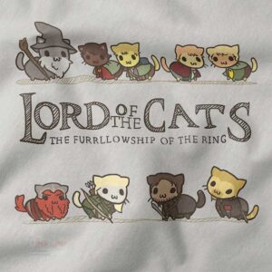 lord of the cats funny graphic t-shirt