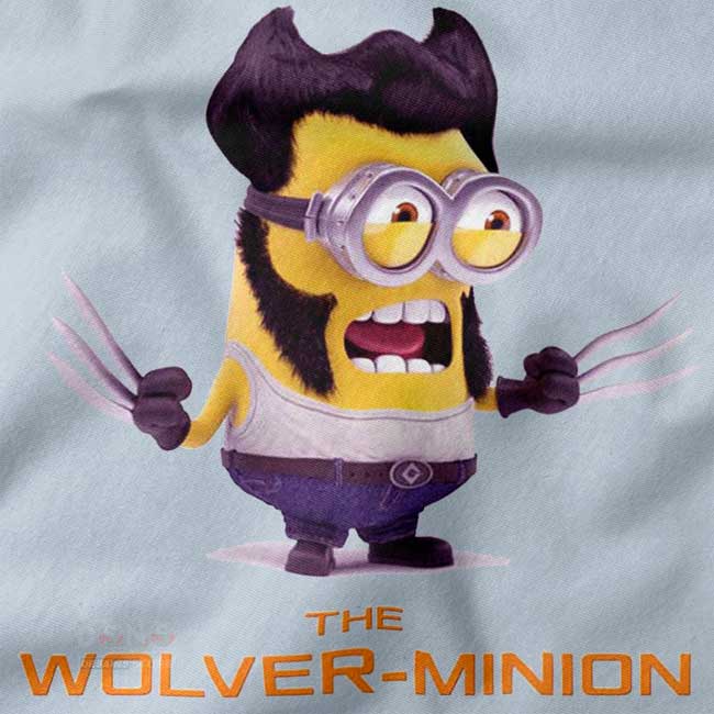 minion inspired claw superhero graphic t-shirt