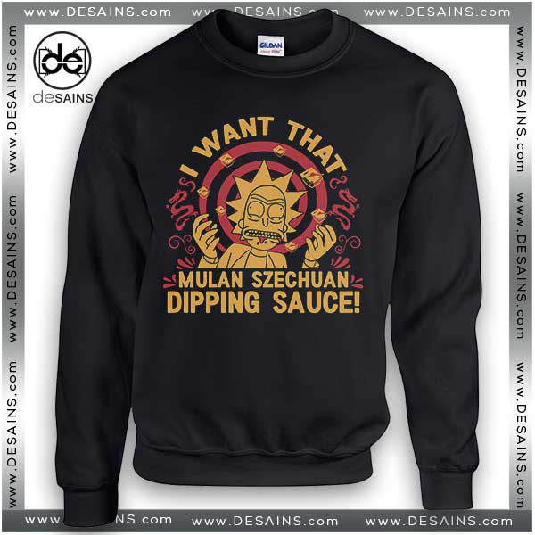Cheap Graphic Sweatshirt Rick and Morty Mulan Szechuan Sauce
