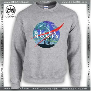 Cheap Graphic Sweatshirt Rick and Morty Nasa Logo Crewneck