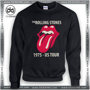 Cheap Graphic Sweatshirt Rolling Stones 1975 US Tour Crewneck