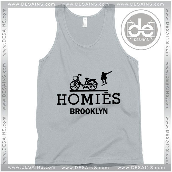 Cheap Graphic Tank Top Homies Brooklyn Logo Hermes Parody