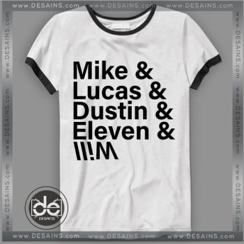 Cheap Tshirt Ringer Tee Stranger Things Mike Lucas Dustin Eleven Will