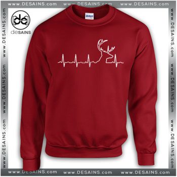 Cheap Ugly Christmas Sweater Deer Hunting Heartbeat On Sale