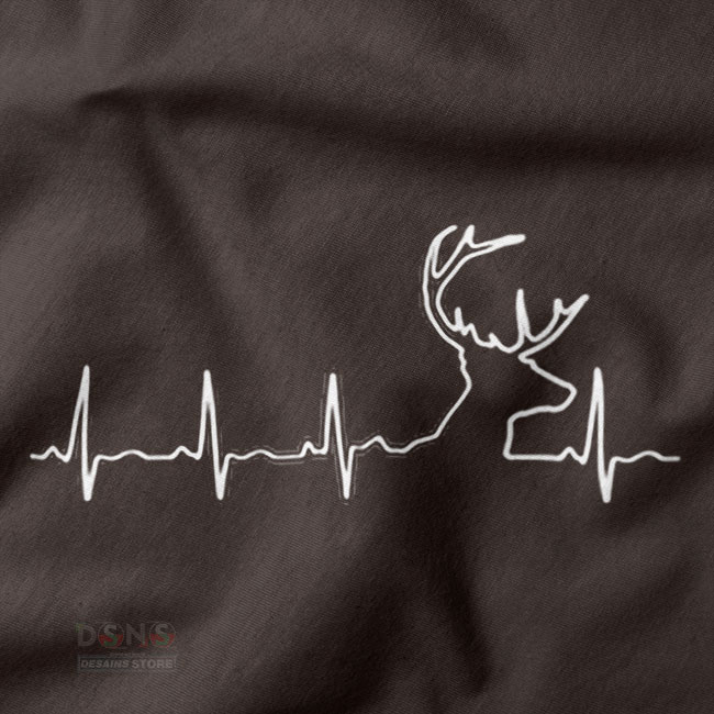 Funny hunting themed deer heartbeat crewneck