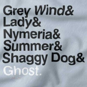 Game of Thrones direwolves characters graphic T-shirt