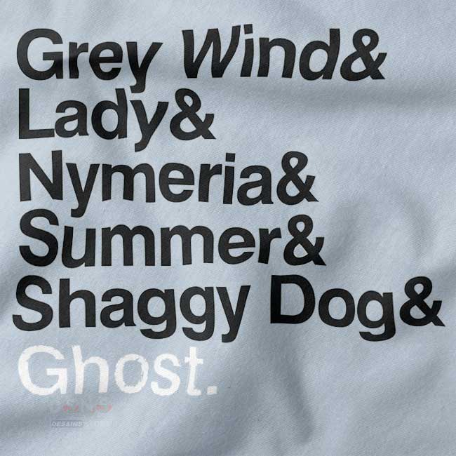 Game of Thrones direwolves characters graphic T-shirt