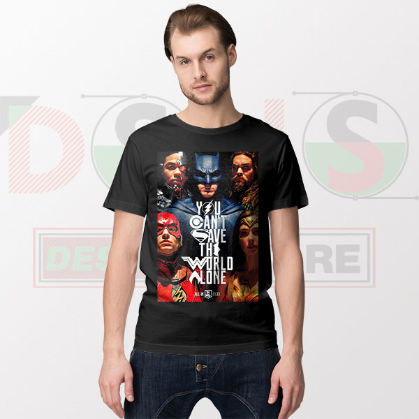 Justice League “You Can’t Save the World Alone” Poster Tee