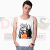 Unisex Ghibli tank top with Totoro, No-Face & Calcifer kawaii mashup design