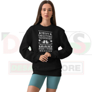 Meowy Purr Purr Ugly Christmas Sweater – Funny Cat Holiday