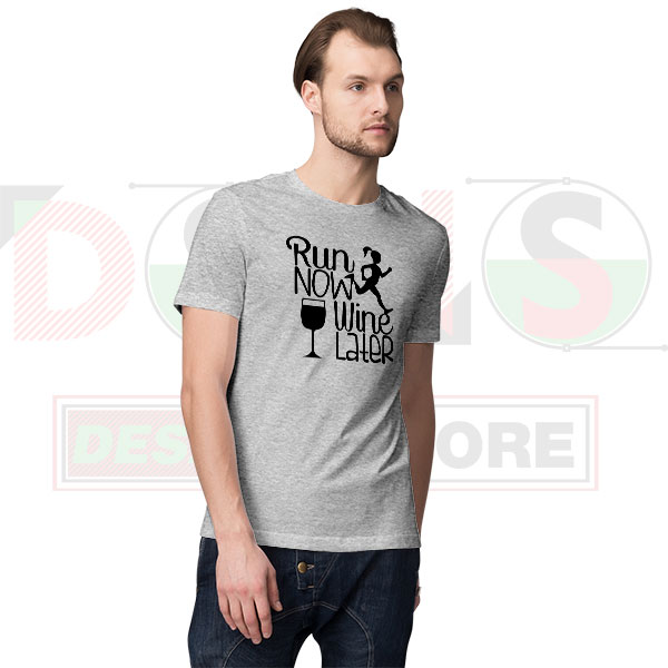 Run Now Wine Later T-Shirt – Funny 5K Quote Streetwear