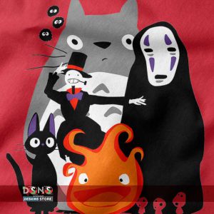 The Cozy Ghibli Closeup Red Hoodie – Totoro Friends