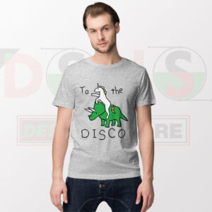 To The Disco Unicorn Riding Triceratops T-Shirt – Funny Dino Art