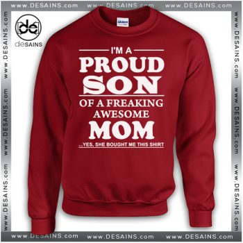 Ugly Christmas Sweater Proud Son of a Freaking Awesome Mom