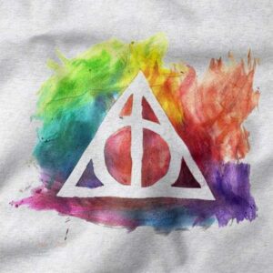 harry potter deathly hallows paint graphic t-shirt