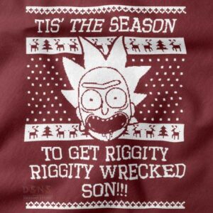 rick and morty riggity riggity wrecked son sweater