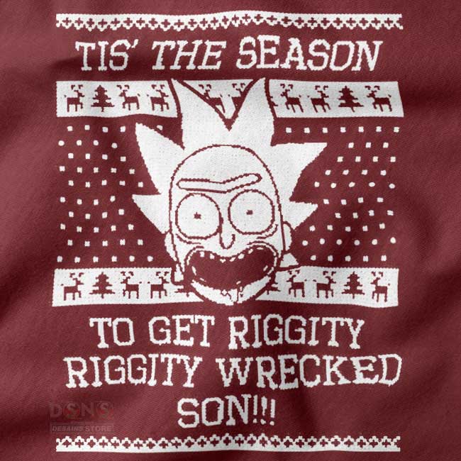 rick and morty riggity riggity wrecked son sweater