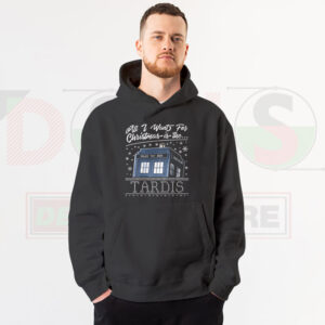 All I Want for Christmas Is the TARDIS Hoodie – Doctor Who Inspired