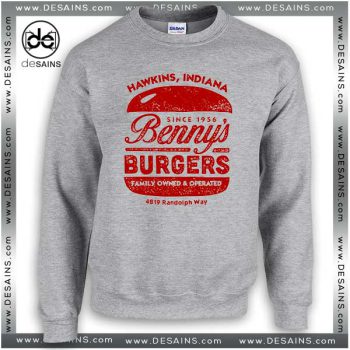 Cheap Graphic Sweatshirt Stranger Things Bennys Burgers Hawkins