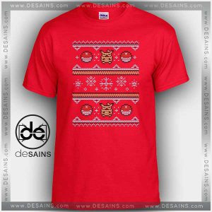 Cheap Graphic Tee Shirts 8-bit Christmas Pokemon Tshirt on Sale