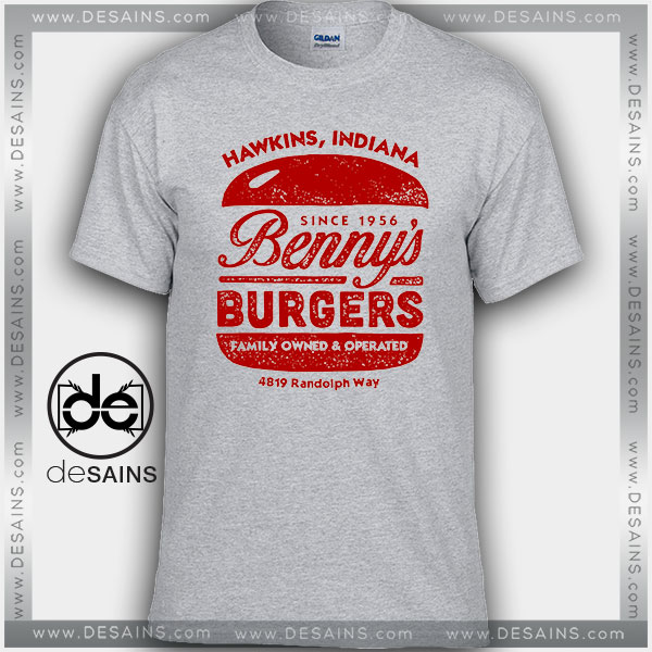 Cheap Graphic Tee Shirts Stranger Things Bennys Burgers Hawkins