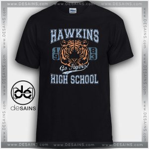 Cheap Graphic Tee Shirts Stranger Things Hawkins High School Tigers