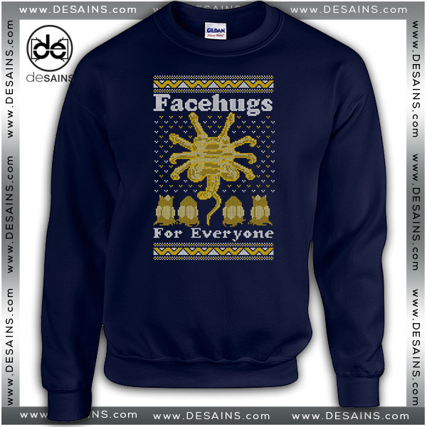 Cheap Graphic Ugly Christmas Sweatshirt Face Hugs For Everyone