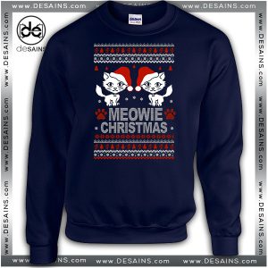 Cheap Graphic Ugly Sweatshirt Meowie Christmas Sweater Size S-3XL