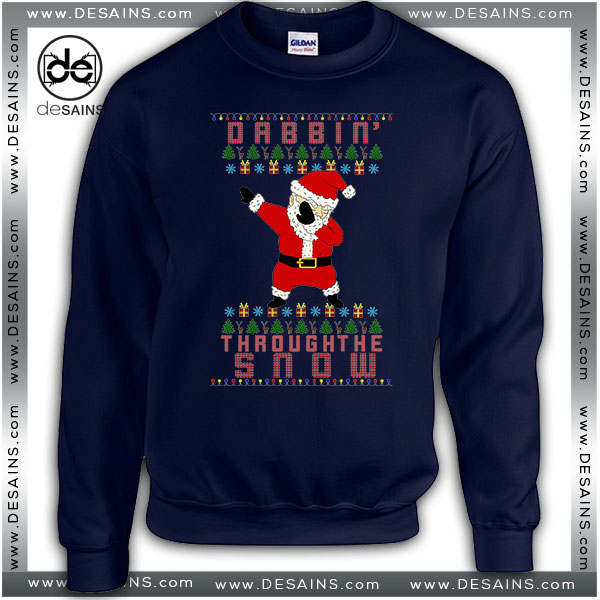 Cheap Ugly Christmas Sweatshirt Dabbing Santa Show on Sale
