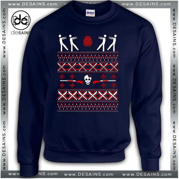 Cheap Ugly Graphic Sweatshirt Kill Zombie Christmas on Sale