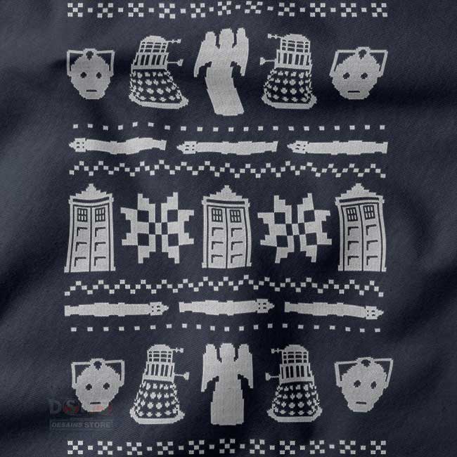 Doctor Who TARDIS Christmas hoodie with festive design