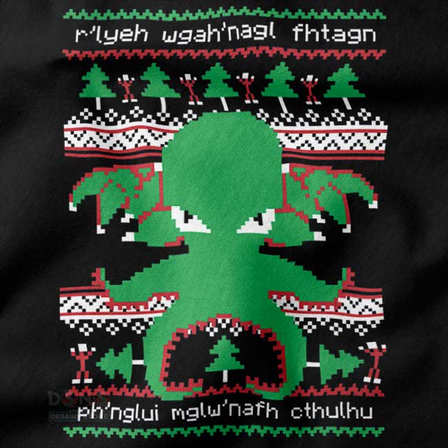 Funny Cthulhu Christmas sweater dark humor