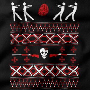 Kill zombie ugly Christmas sweatshirt with funny graphic